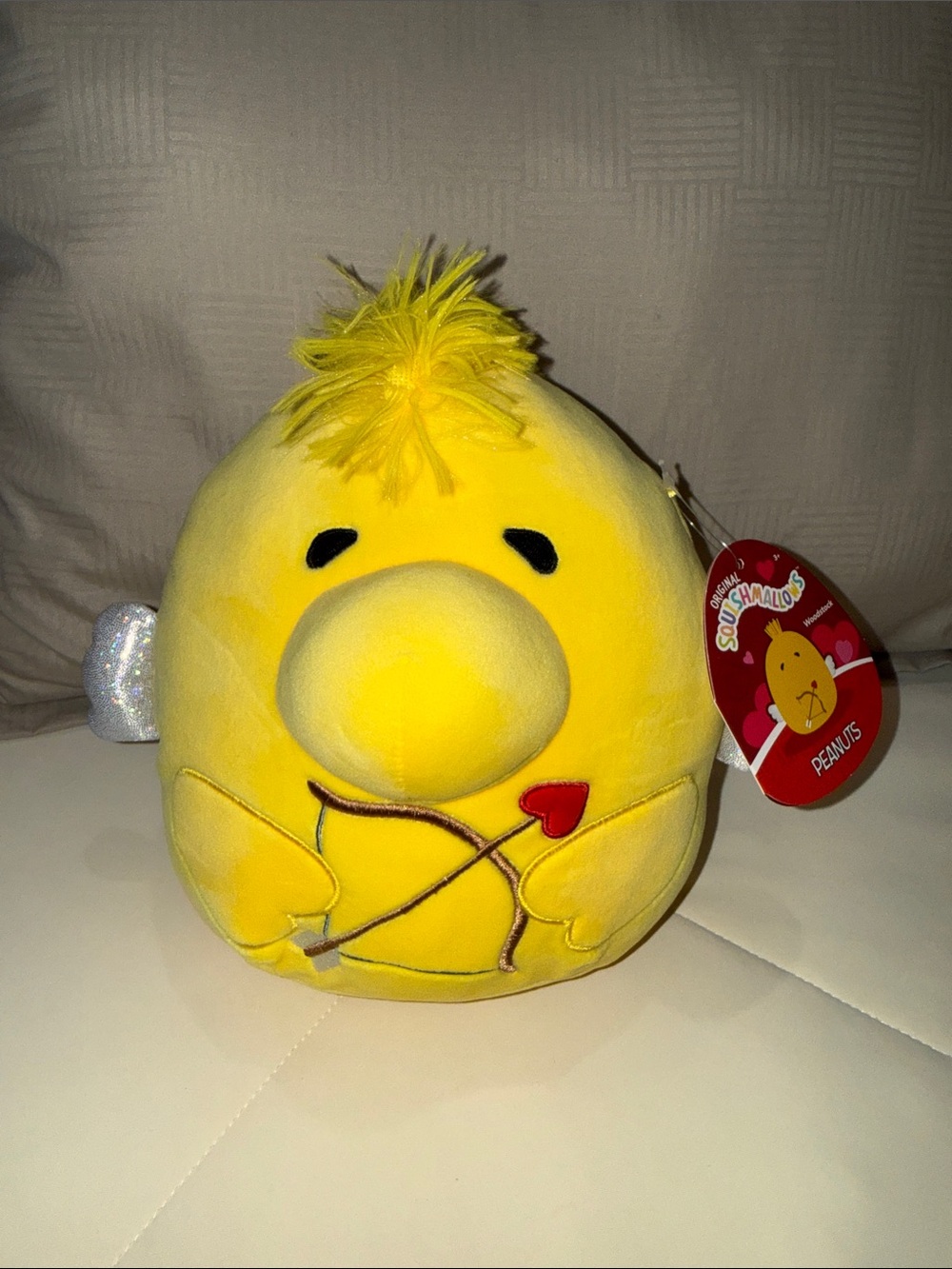 Squishmallows Woodstock Yellow Plush with Red Heart Accent
